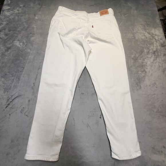 Levi's Classic Crop Jeans Womens 14 White Stretch Denim 5-Pocket Casual - Picture 11 of 12